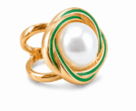 Women Pearl Scarf Ring - Image 