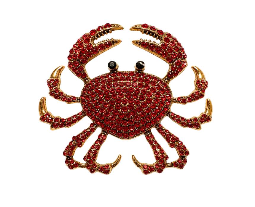4 Red Crystal Crab Brooch - Image 1