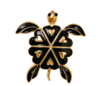 Black Heart Turtle Brooch - Image 