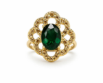 Emerald Bloom Scarf Ring - Image 