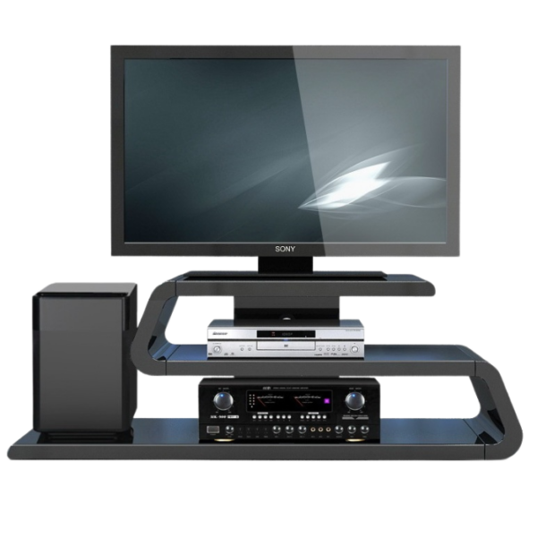 Table Stand With Brackets TV Console Black