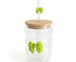 Bow Glass Straw Cup - Image 