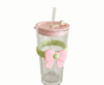 Bow Glass Straw Cup - Image 