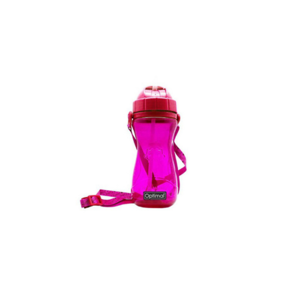 Silicone Straw Bottle Pink Optimal