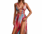 Happy Voile High Slit ResortLong Dress - Image 