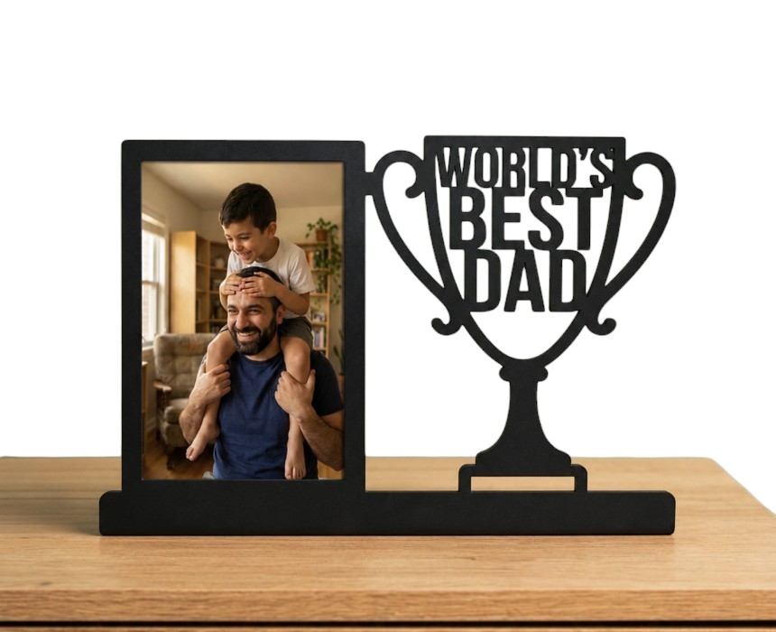 5 World's Best Dad Trophy Photo Frame - Image 1