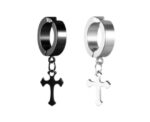 Dangling Cross Clip On Earrings - Image 