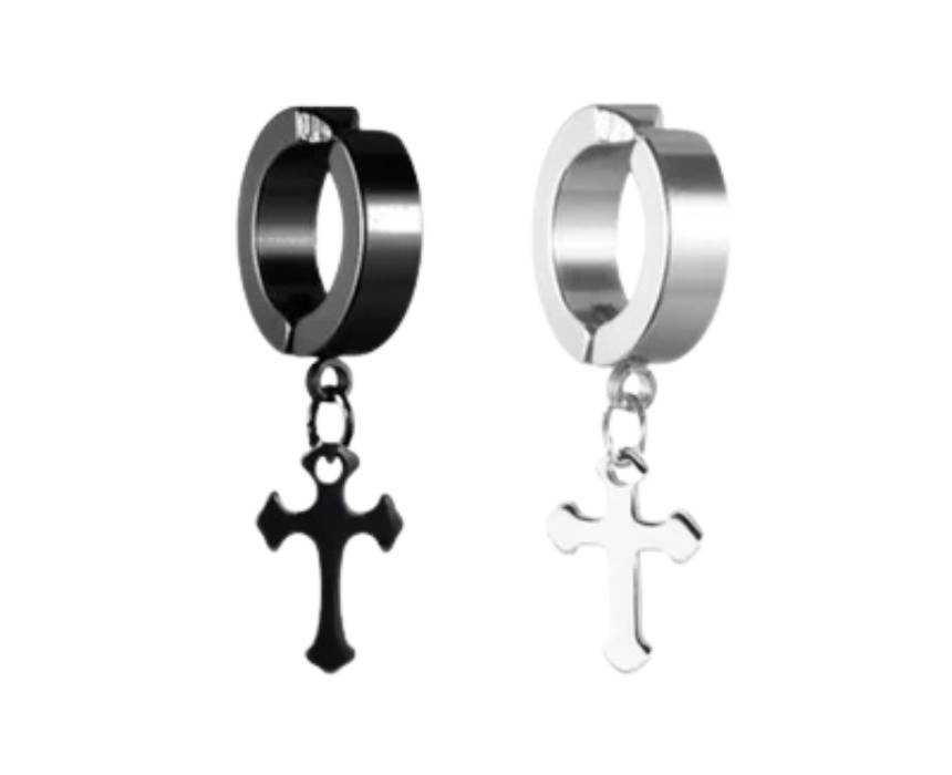 5 Dangling Cross Clip On Earrings - Image 1