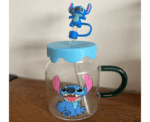Stitch Glass Mug Straw Set - Image 