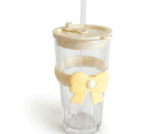 Bow Glass Straw Cup - Image 
