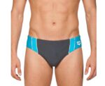 Arena Men Training Swimwear Sali Brief Deep Grey Turquoise Eolian Blue - Image 