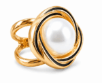 Women Pearl Scarf Ring - Image 