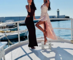 Sipin Champagne Long Satin Dress - Image 