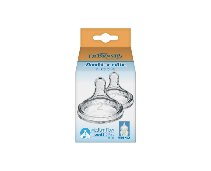 582 Anti Colic Nipples 3M+ Dr Brown's - Image 1