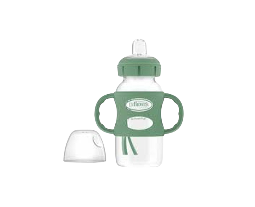 591 Sippy Bottle With Handles Green Dr Brown's - Image 1