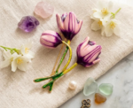 Violet Tulip Bouquet Brooch - Image 
