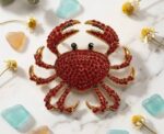 Red Crystal Crab Brooch - Image 