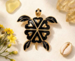 Black Heart Turtle Brooch - Image 