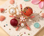 Pearl Starfish Shell Brooch - Image 