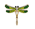 Emerald Dragonfly Brooch - Image 