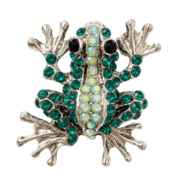 Emerald Frog Brooch