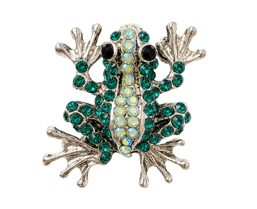 7 Emerald Frog Brooch - Image 1
