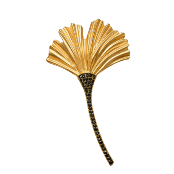 Golden Ginkgo Statement Brooch