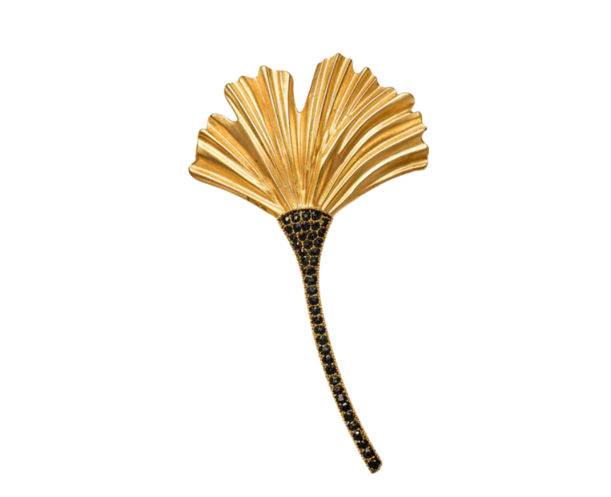 7 Golden Ginkgo Statement Brooch - Image 1