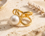 Pearl Knot Scarf Ring - Image 