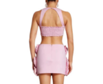 Ezgi Flower Halter Top Mini Skirt Set - Image 