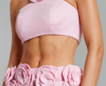 Ezgi Flower Halter Top Mini Skirt Set - Image 