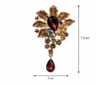 Amber Crystal Leaf Brooch - Image 