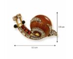 Amber Crystal Snail Brooch - Image 