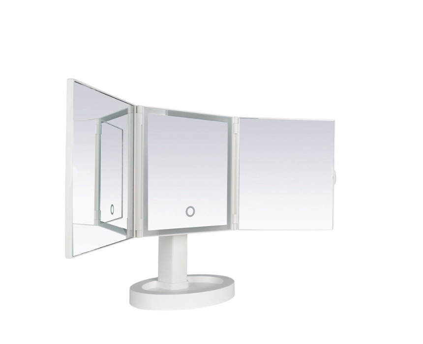 8 Conqueror Foldable LED Make Up Mirror White - Image 1
