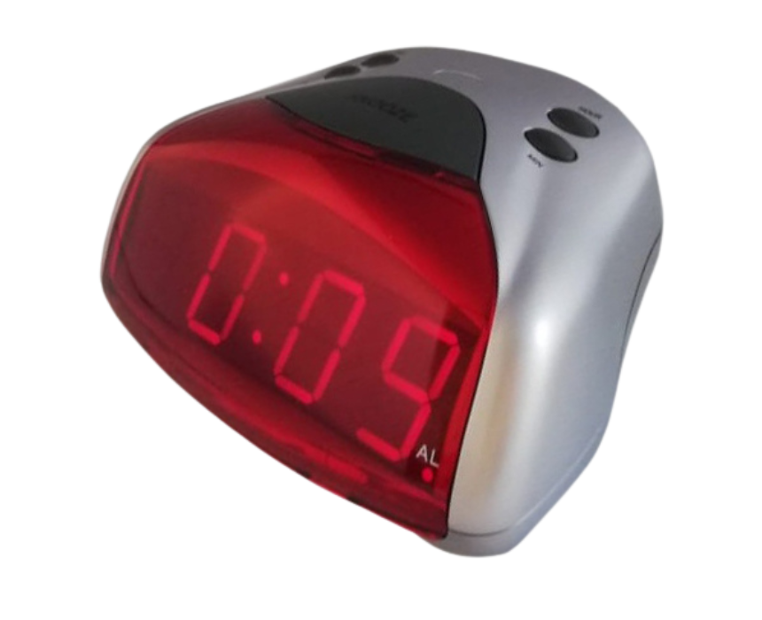 8 LED Digital Alarm Clock Night Light Outlet Powered With Backup Battery - Image 1