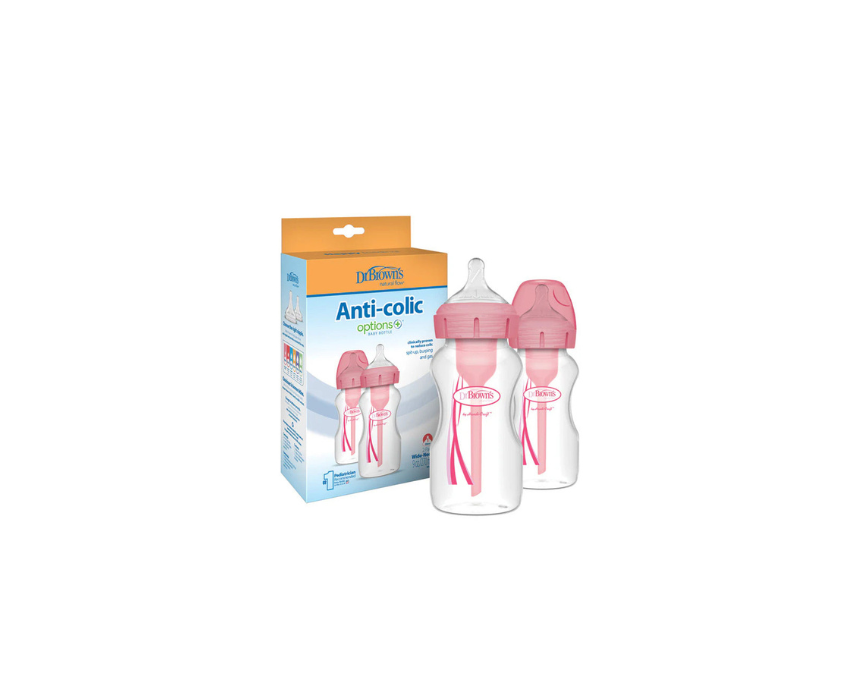 804 Anti‑Colic Bottle Wide Neck Pink Dr Brown’s - Image 1