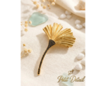 Golden Ginkgo Statement Brooch - Image 