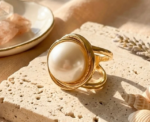 Classic Pearl Scarf Ring - Image 
