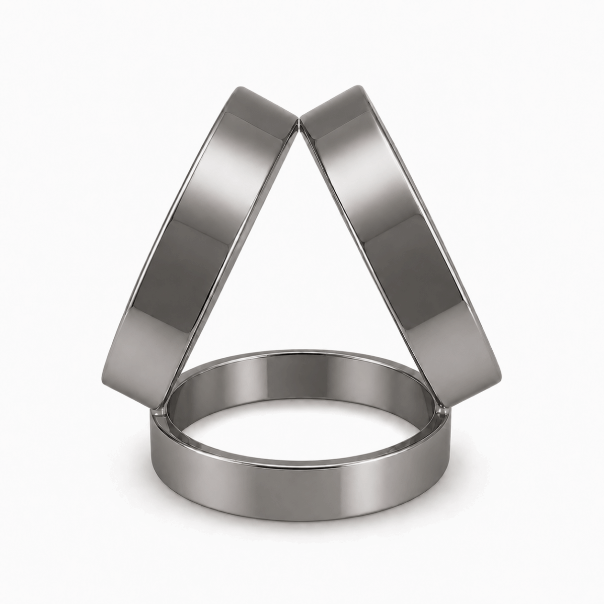 Silver Geometric Trio Scarf Ring