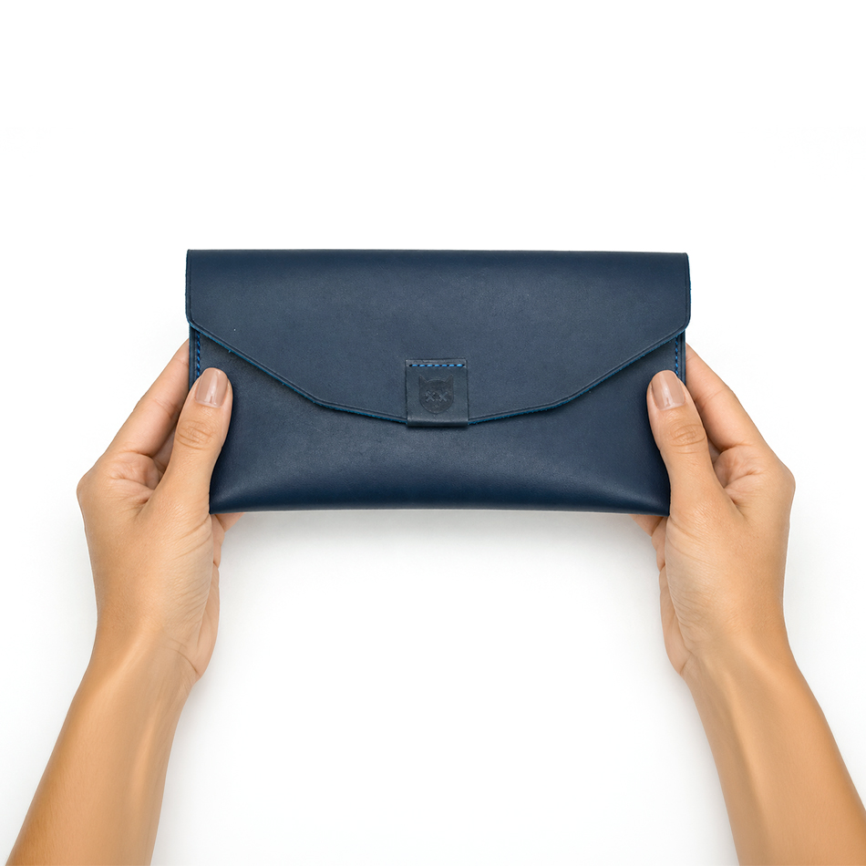 Env-C_Blue_GPT The Envelope – Leather Long Wallet - Image 1
