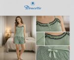 Doucette Women’s Olive Cotton Short Pyjama Set - Image 