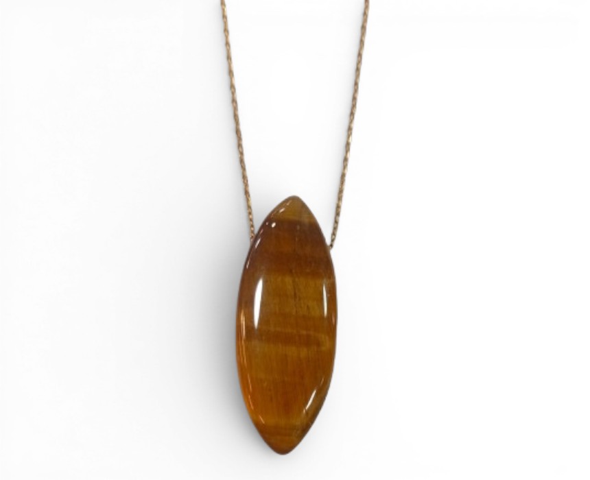 Perforated Tiger_s Eye Necklace Perforated Tigers Eye Necklace - Image 1