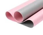 Double Sided PU Leather Mousepad Pink And Silver - Image 
