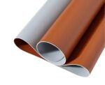 Double Sided PU Leather Mousepad Brown And Silver - Image 