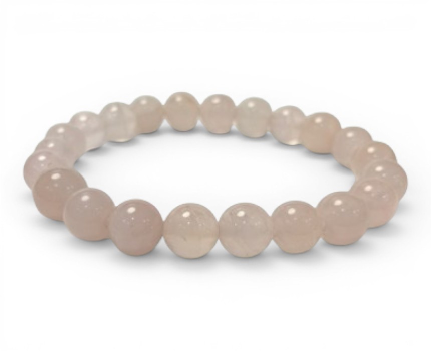 Rose Quartz Bracelet Rose Quartz Beaded Bracelet - Image 1