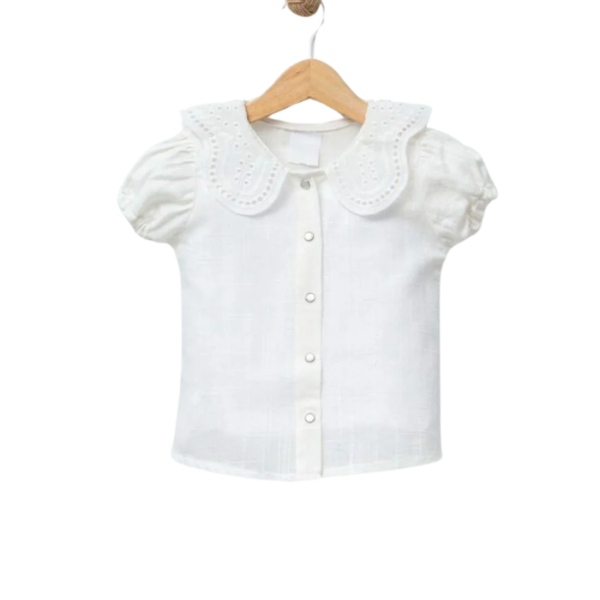 Girls White Lace Collar Shirt