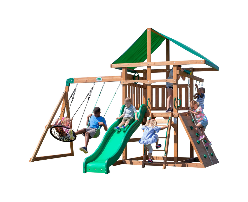 Untitled design (19) Wooden Swing Playset - Image 1