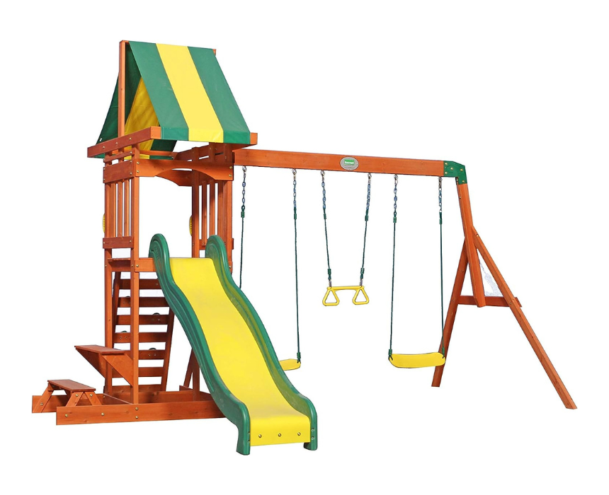 Untitled design (19) Wooden Swing Set - Image 1