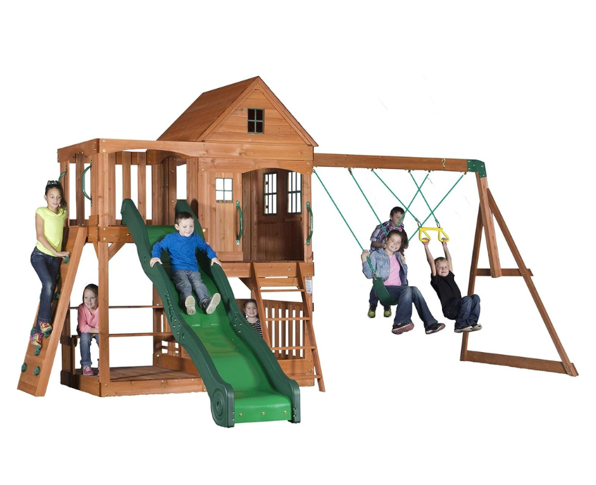 Untitled design (27) Wooden Swing Set - Image 1