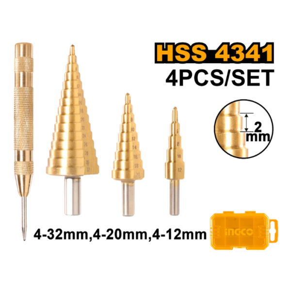 Step Drill Bit Set INGCO